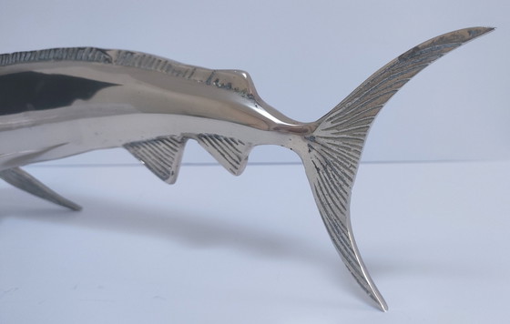 Image 1 of Grande pesce spada vintage in ottone massiccio
