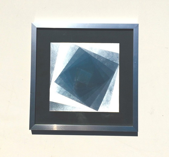 Image 1 of 80S Op Art Kinetic Print Barbara Lüdinghausen Vintage