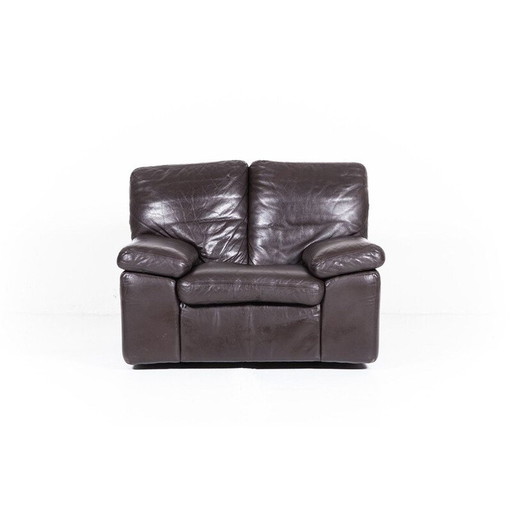 Vintage Italian leather Bonheur lounge chair by Titiana Ammannati & Giampiero Vitelli for Brunati