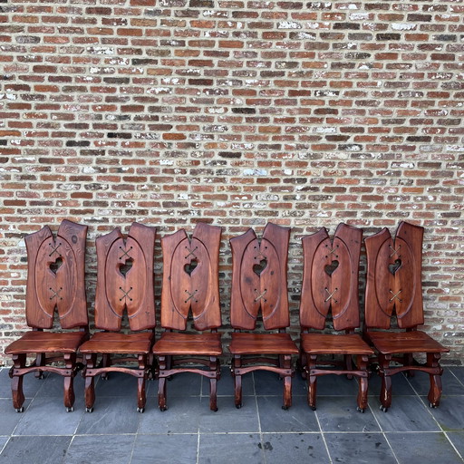 6x Brutalist chairs