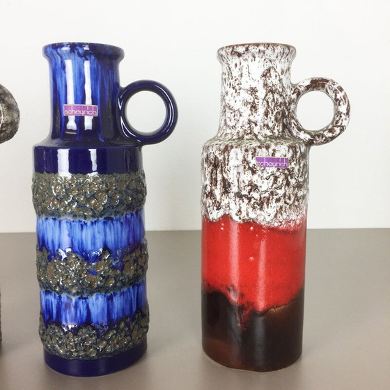 Image 1 of Set of 5 vintage porcelain vases by Scheurich, Germany 1970