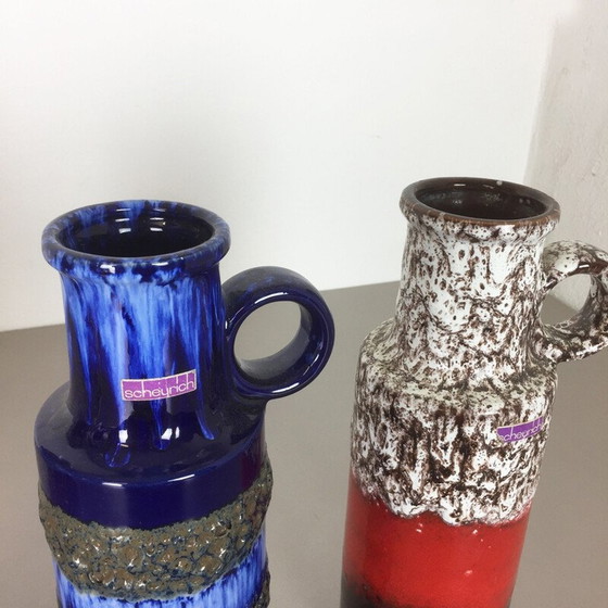 Image 1 of Set of 5 vintage porcelain vases by Scheurich, Germany 1970