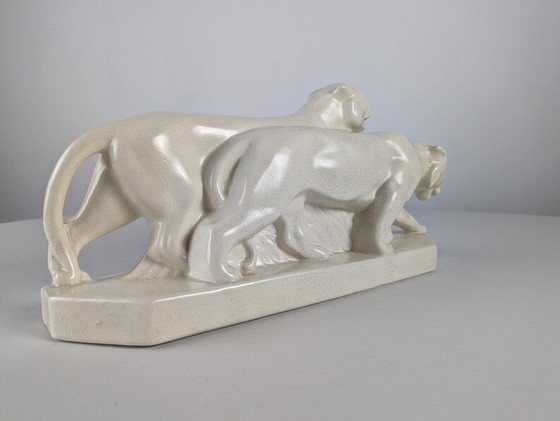 Image 1 of Art Deco Animal Sculpture Of Lions, 1920S