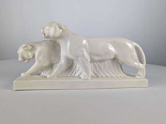 Image 1 of Art Deco Animal Sculpture Of Lions, 1920S