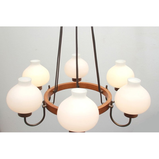 Image 1 of Lampada a sospensione vintage in vetro opalino, anni '60