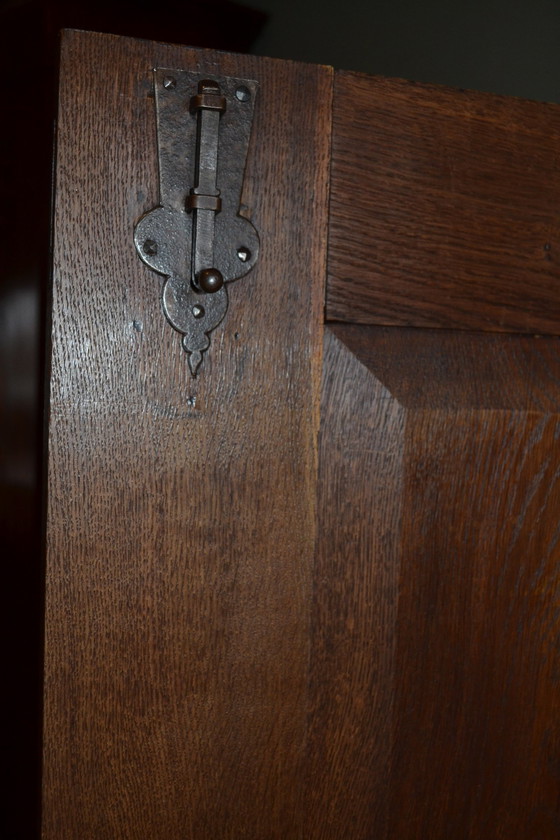 Image 1 of Antique Oak Wooden Rig Cabinet.