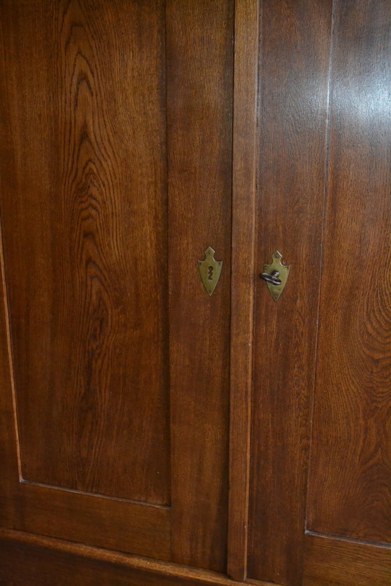 Image 1 of Antique Oak Wooden Rig Cabinet.