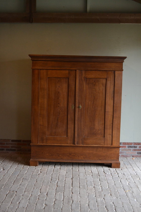 Image 1 of Antique Oak Wooden Rig Cabinet.