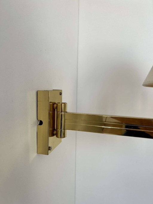 2X Solid Brass Adjustable Wall Lights - Sweden 1970