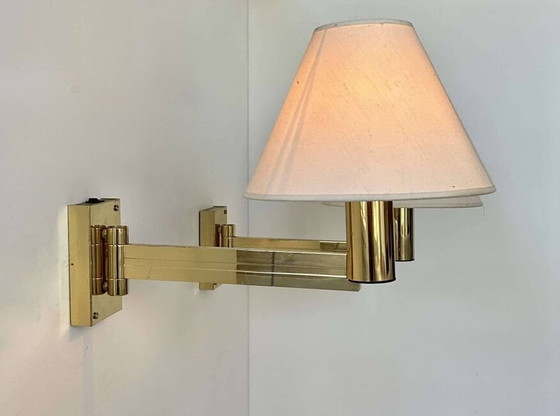 Image 1 of 2 applique regolabili in ottone massiccio - Svezia 1970