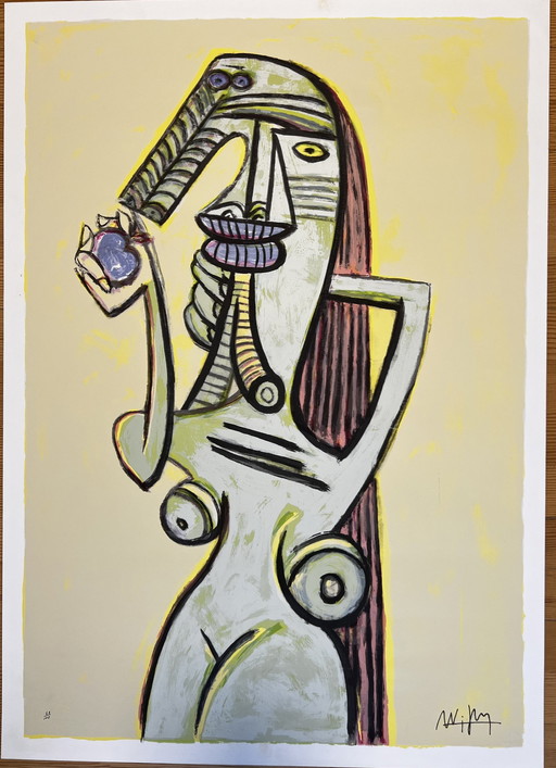 Wifredo Lam, Cuba, Screen Printing From The René Portocarrero Workshop, Certified In 2002.