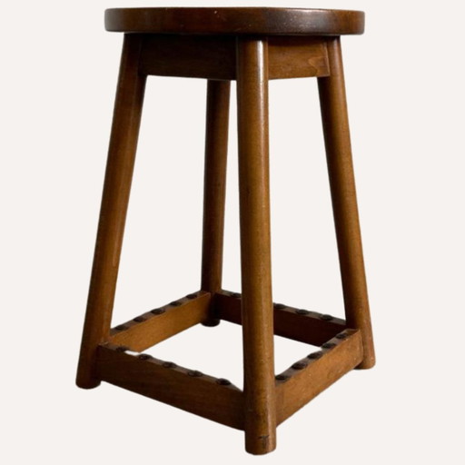 Dutch Art Deco Amsterdam School Stool