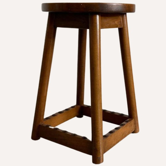 Image 1 of Dutch Art Deco Amsterdam School Stool