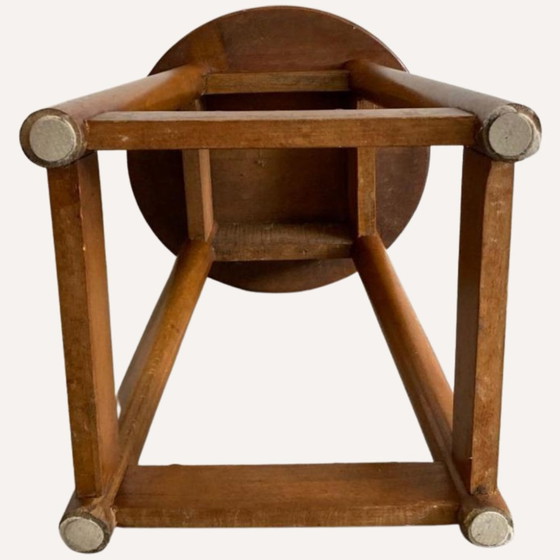 Image 1 of Dutch Art Deco Amsterdam School Stool