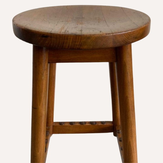 Image 1 of Dutch Art Deco Amsterdam School Stool