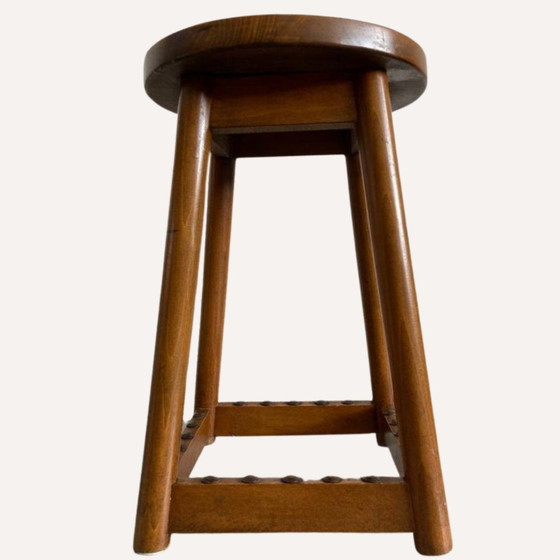 Image 1 of Dutch Art Deco Amsterdam School Stool