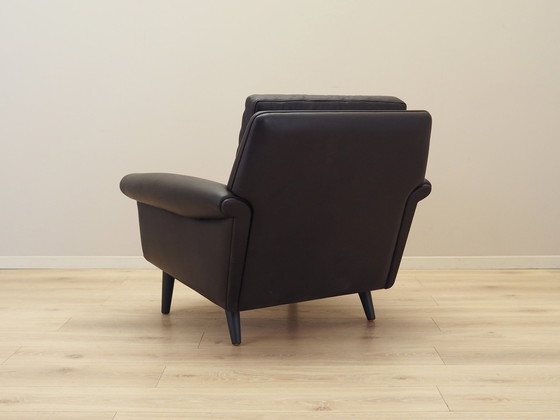 Image 1 of Sillón de cuero marrón, diseño danés, años 60, Diseñador: Aage Christiansen, Fabricación: Erhardsen &amp; Andersen