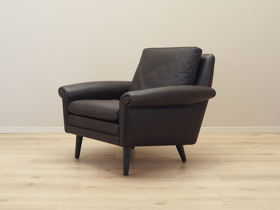 Image 1 of Sillón de cuero marrón, diseño danés, años 60, Diseñador: Aage Christiansen, Fabricación: Erhardsen &amp; Andersen