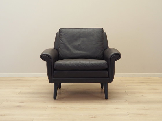 Image 1 of Sillón de cuero marrón, diseño danés, años 60, Diseñador: Aage Christiansen, Fabricación: Erhardsen &amp; Andersen