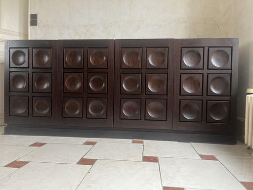 Belgian Brutalist sideboard by De Coene or Gerhard Bartels