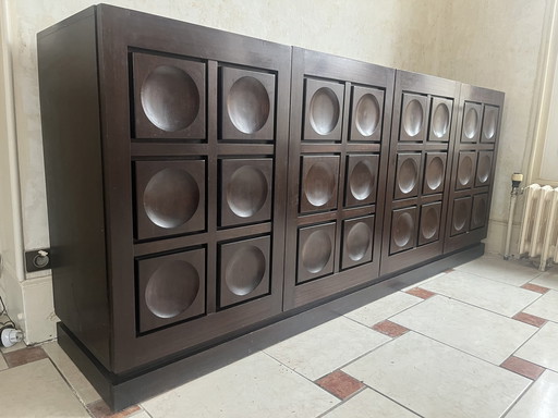 Belgian Brutalist sideboard by De Coene or Gerhard Bartels