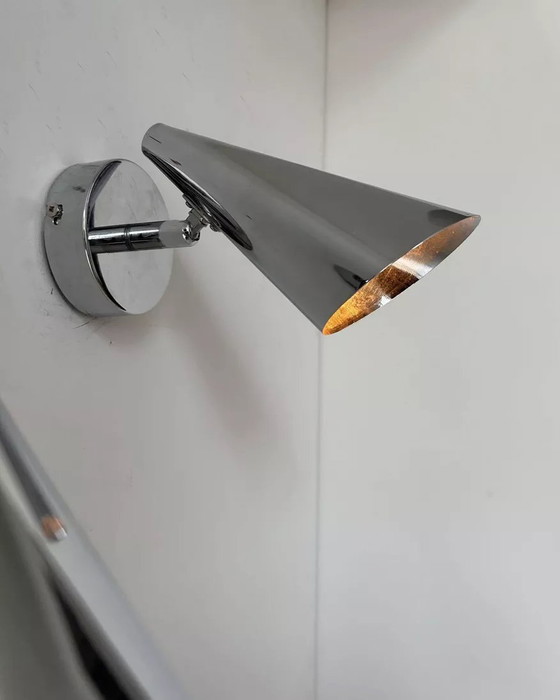 Image 1 of 2 apliques de pared de metal cromado ajustables, Francia, 1980