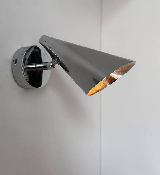 Image 1 of 2 apliques de pared de metal cromado ajustables, Francia, 1980