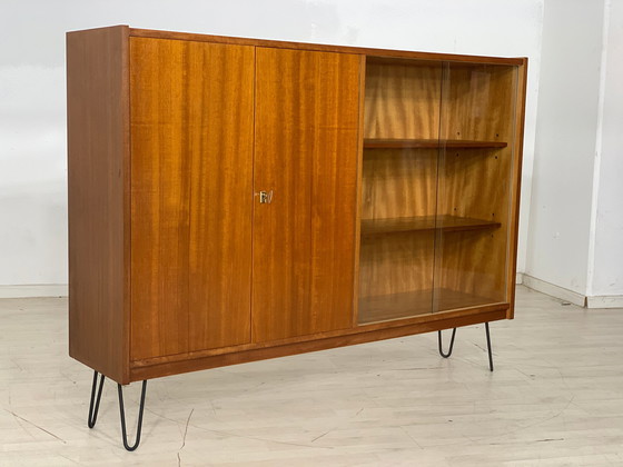 Image 1 of Mid - Century highboard cabinet display cabinet vintage