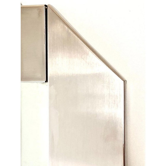 Image 1 of Vintage Space Age wall mirror in steel and glass by Gaetano Sciolari for Valenti, Italy 1970