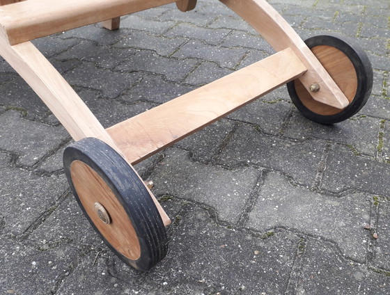 Image 1 of Wooddens Teak deckchair with wheels