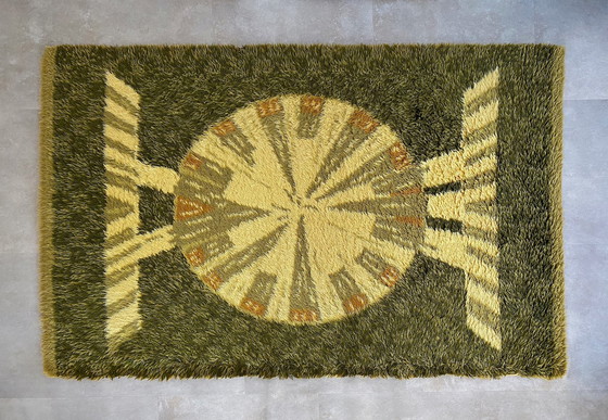 Image 1 of 1x large green Rya rug / carpet