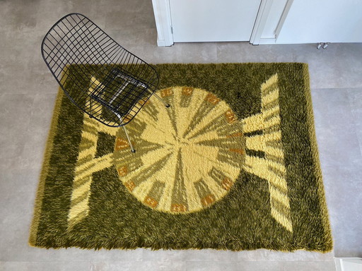 1x large green Rya rug / carpet