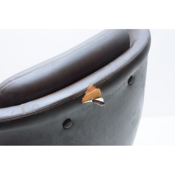 Image 1 of Pair of vintage leather swivel chairs by Up Zavody, Czechoslovakia 1970