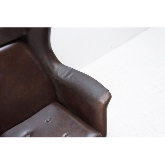 Image 1 of Pair of vintage leather swivel chairs by Up Zavody, Czechoslovakia 1970