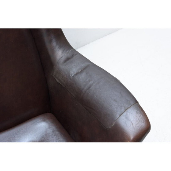 Image 1 of Pair of vintage leather swivel chairs by Up Zavody, Czechoslovakia 1970