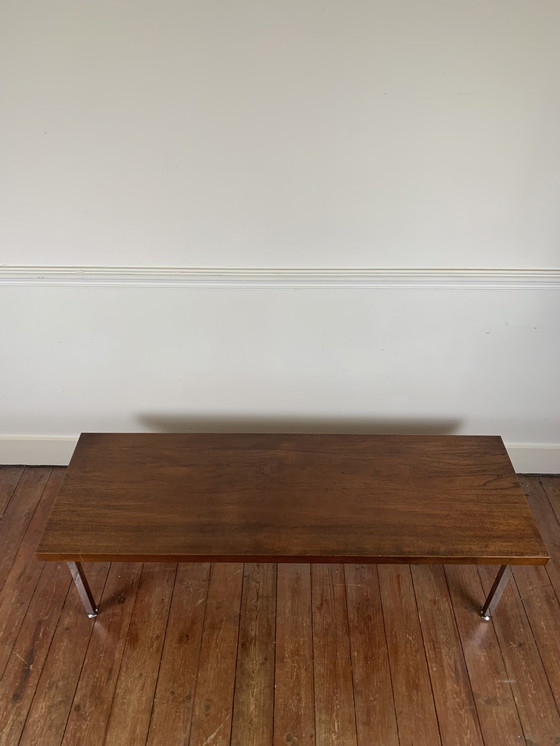 Image 1 of Coffee Table In Teak And Chrome Leg, 1970