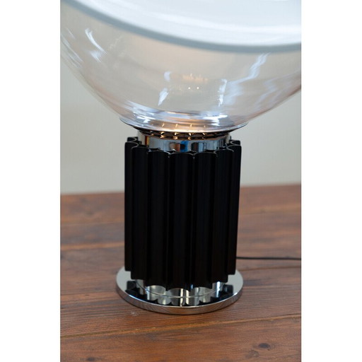 Vintage Taccia lamp in glass and metal by Achille and Pier Giacomo Castiglioni for Flos, Italy 1962
