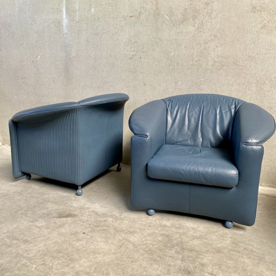 Image 1 of 2x Paolo Piva designer leather armchairs Wittmann