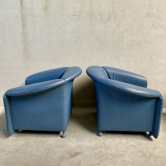 Image 1 of 2x Paolo Piva designer leather armchairs Wittmann