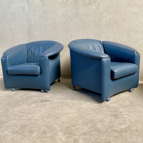 Image 1 of 2x Paolo Piva designer leather armchairs Wittmann