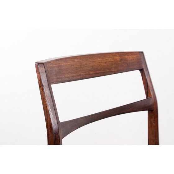 Image 1 of Set of 4 vintage rosewood and skaï chairs by Henning Kjaernulf for Vejle Stole, Denmark 1960