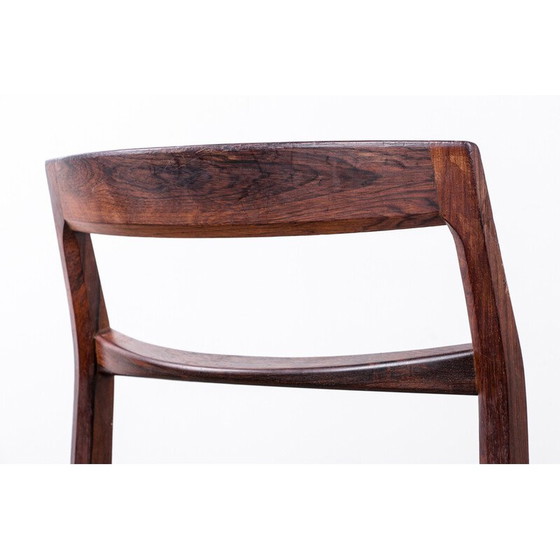 Image 1 of Set of 4 vintage rosewood and skaï chairs by Henning Kjaernulf for Vejle Stole, Denmark 1960