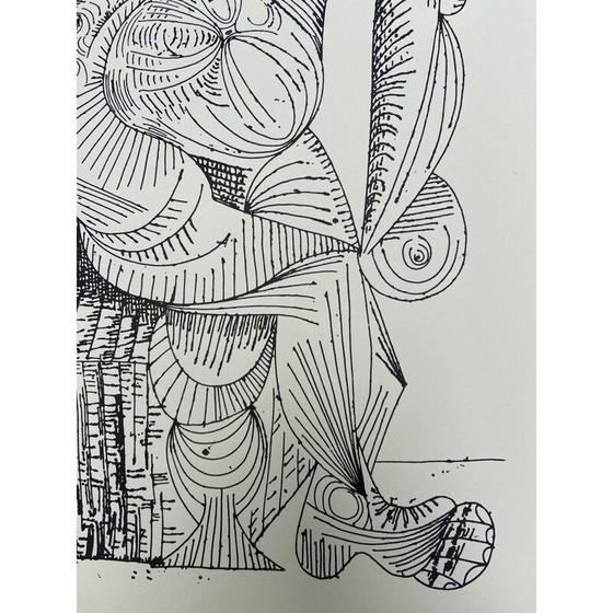 Image 1 of Vintage lithograph sitting woman by Picasso, 1943