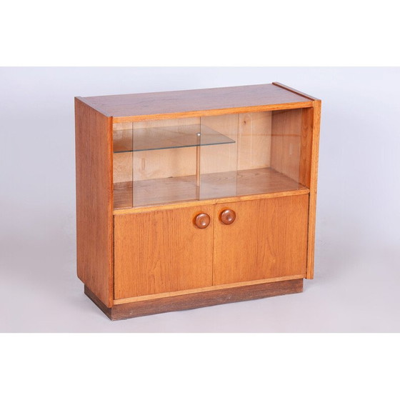 Image 1 of Vintage oak and glass bookcase by UP Závody, Czechoslovakia 1950