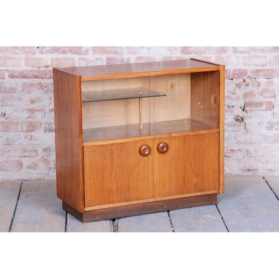 Image 1 of Vintage oak and glass bookcase by UP Závody, Czechoslovakia 1950