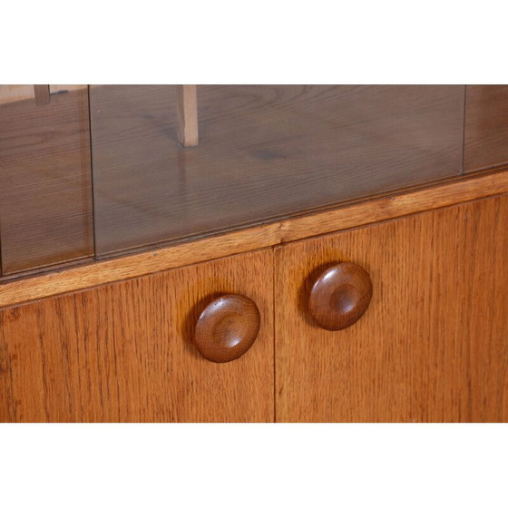 Image 1 of Vintage oak and glass bookcase by UP Závody, Czechoslovakia 1950