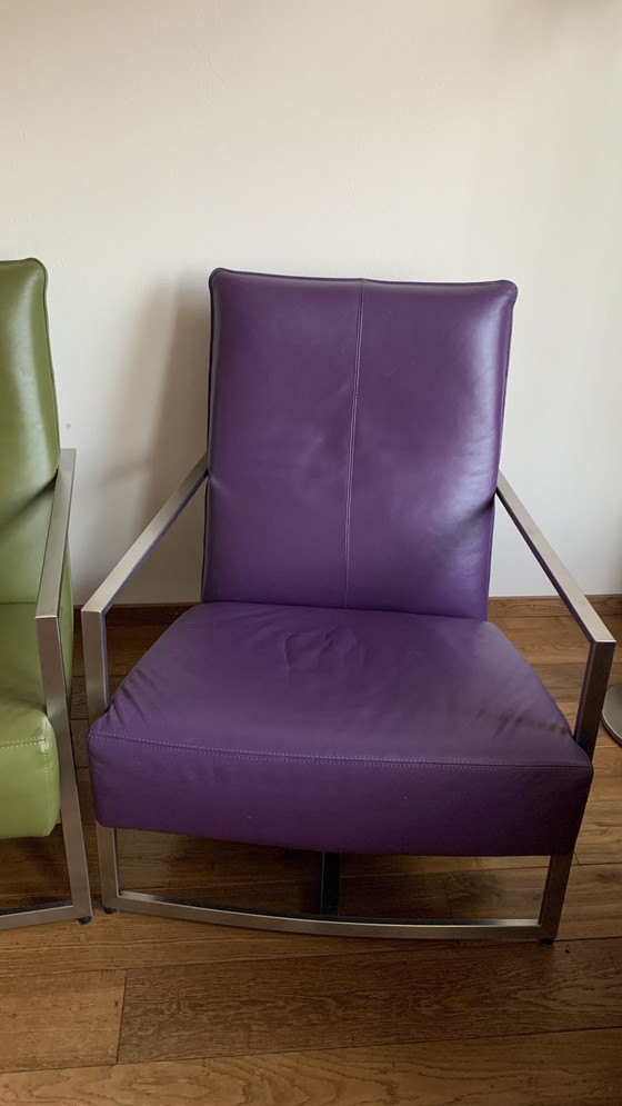 Image 1 of Topform Prado Design Purple Leather Armchair