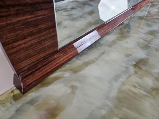 Image 1 of Mid Century Teak Chest Of Drawers With Large Mirror And Worked Glass