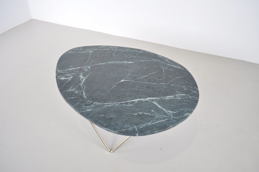 Coffee table green marble