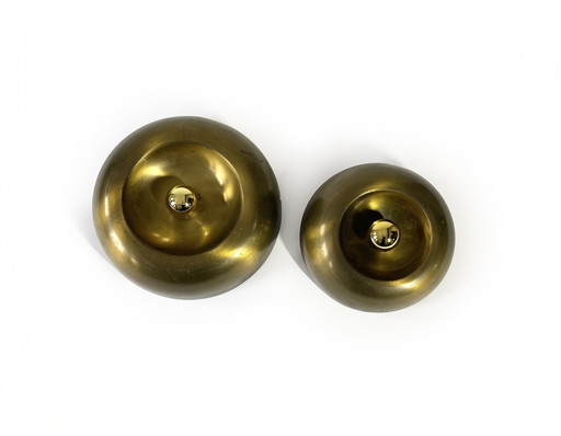 Set Of Two Italian Brass Wall Lamps, 1960S